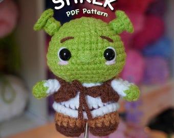 Crochet Shrek PDF Pattern - Amigurumi Pattern, Crochet keychain