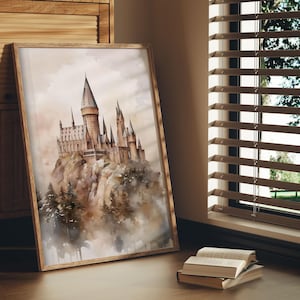 Wizard Posters Digital Print, Wizard School Print, Wizard Room Decor, Magic Poster JPG Digital Download, Wizarding Inspired Castle Print