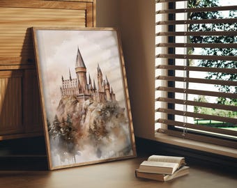 Wizard Posters Digital Print, Wizard School Print, Wizard Room Decor, Magic Poster JPG Digital Download, Wizarding Inspired Castle Print
