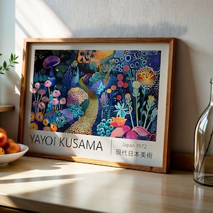 Stampa di Yayoi Kusama: arte murale giapponese astratta e colorata