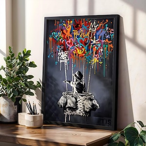 Banksy Balloon Canvas, Balloon Poster, Banksy Art, Wall Art Canvas Design, Ready To Hang Decoration