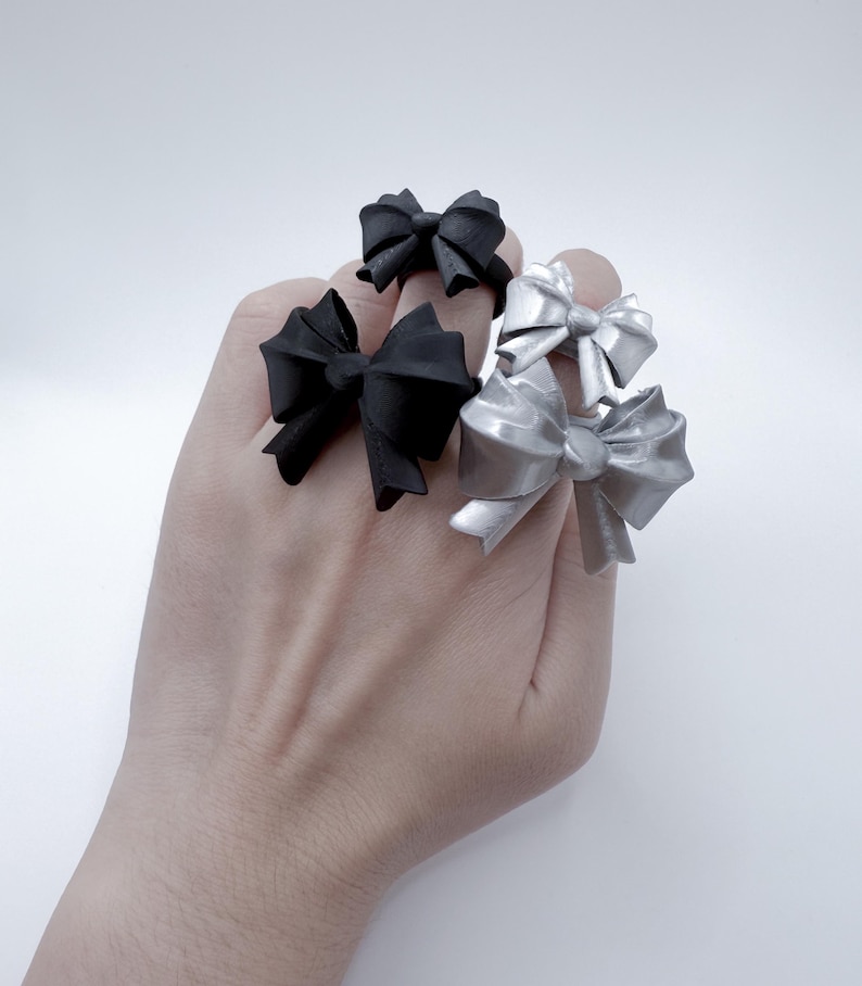 Y2K Punk Bow Ring Acubi Jirai Kei Ribbon Jewelry Vkei Cyber Grunge ...