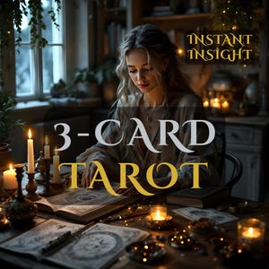 Leitura de Tarô 3 Cartas | Insight Rápido | Tiragem Intuitiva | Mensagem Espiritual | Entrega Digital Rápida