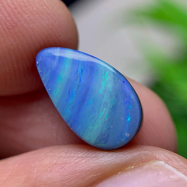 Natural Coober Pedy Opal Doublet Cabochon (11.5x6.4x4  MM - 2.77  Cts) Rare Australian opal for ring