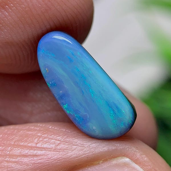 Natural Coober Pedy Opal Doublet Cabochon (11.6x5.2x3.8  MM - 2.30  Cts) Rare Australian opal for ring