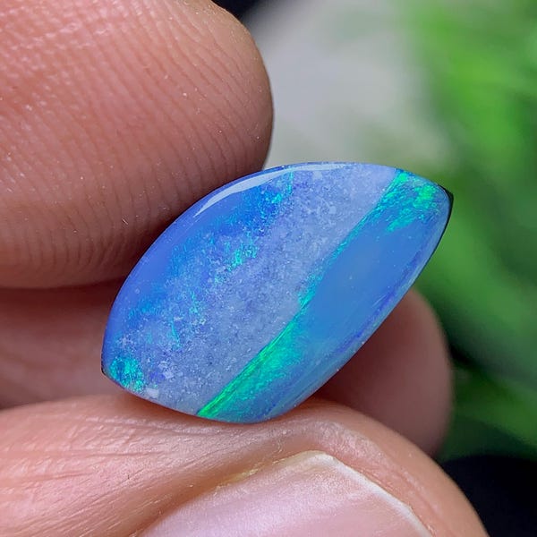 Natural Coober Pedy Opal Doublet Cabochon (12.9x7.2x3.8  MM - 3.02  Cts) Rare Australian opal for ring
