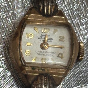 10k RGP Silver Wind-Up Hallmark by Waltham 1950\'s Cocktail Watch 1950 main image 4