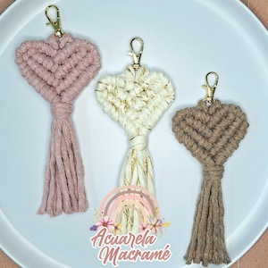 Boho macrame keychain, handmade bag charm, bohemian key holder, car key charm, boho style gift, party favor, wedding favor, gift for guests