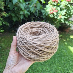 Natural jute rope, eco burlap twine for crafts, macrame, DIY projects, gift wrapping, gardening & home decor, 72 yards