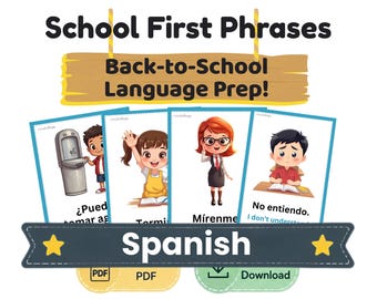 Spanish School Sayings Flashcards | Essential Classroom Phrases, Immersion Teacher Resource (PDF)