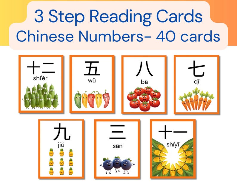 Chinese Numbers Bilingual Flashcards for Kids in Homeschool and ...