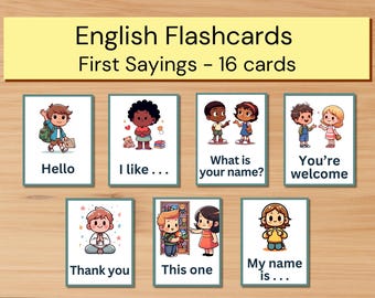 English First Phrases Flashcards: ESL Learning Cards (PDF Download