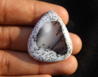 Natural Dendritic Agate Cabochon – Tree Pattern Gemstone for Jewelry Making (29x35 MM)