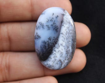 Natural Dendritic Agate Cabochon – Tree Pattern Gemstone for Jewelry Making (24x36 MM)