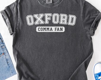 Oxford Comma Fan T-Shirt, Funny Grammar Nerd Tee, English Teacher Gift, Punctuation Lover Apparel, Funny English Major Tee, Writer Humor Tee