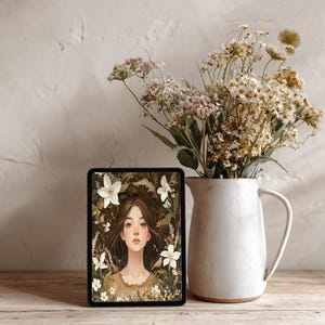 Jungfrau Sternzeichen Tapeten-Set für Telefon & Desktop, Fairycore ästhetik, 3-in-1-Pack, Botanische Kunst