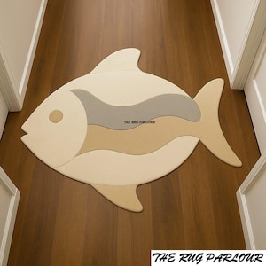 Handmade Fish Shaped Kids Rug: Soft Nursery Playroom Carpet