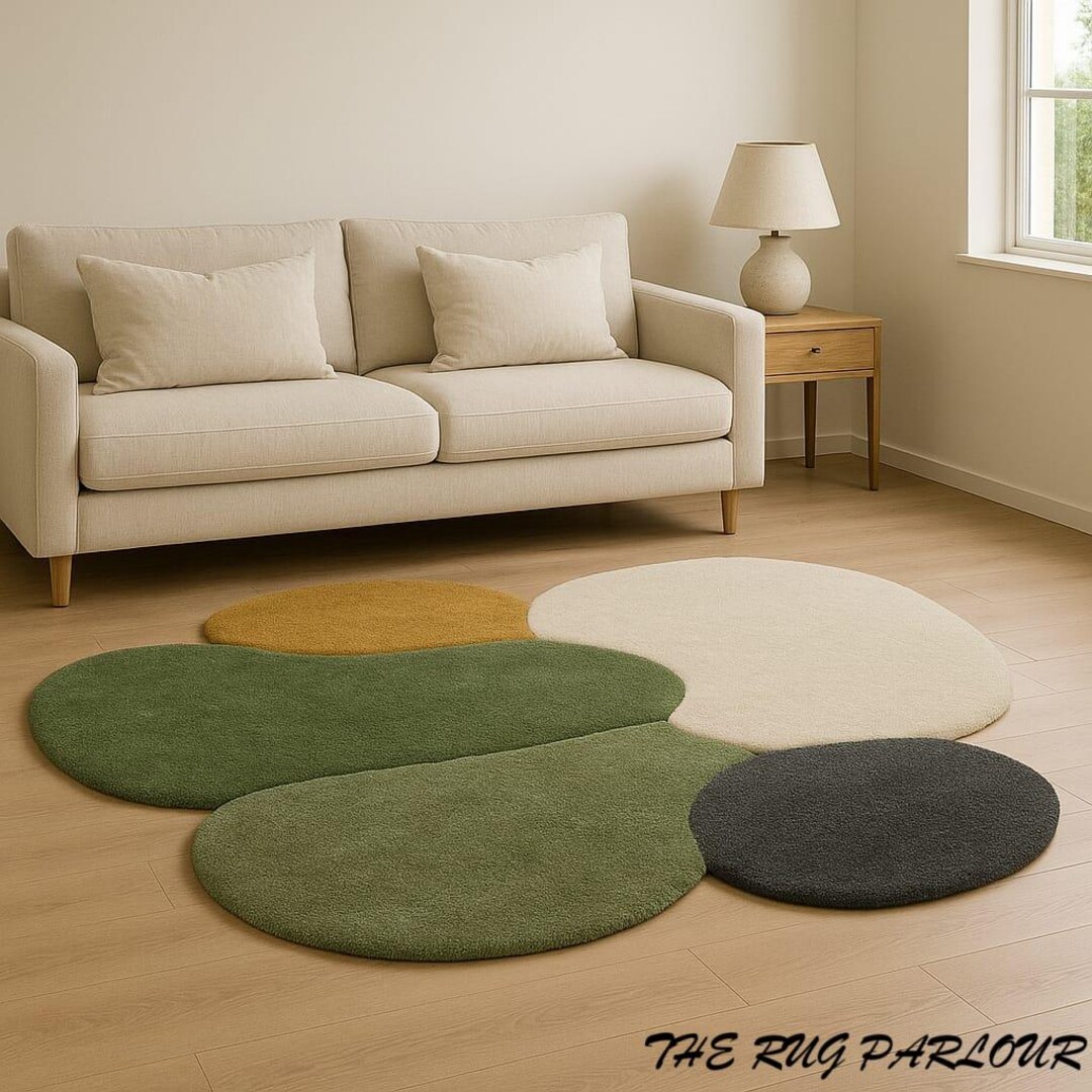 Parlour Rug Buy Modern Multi-color Pebble Rug – Handmade Abstract Area Carpet for ...