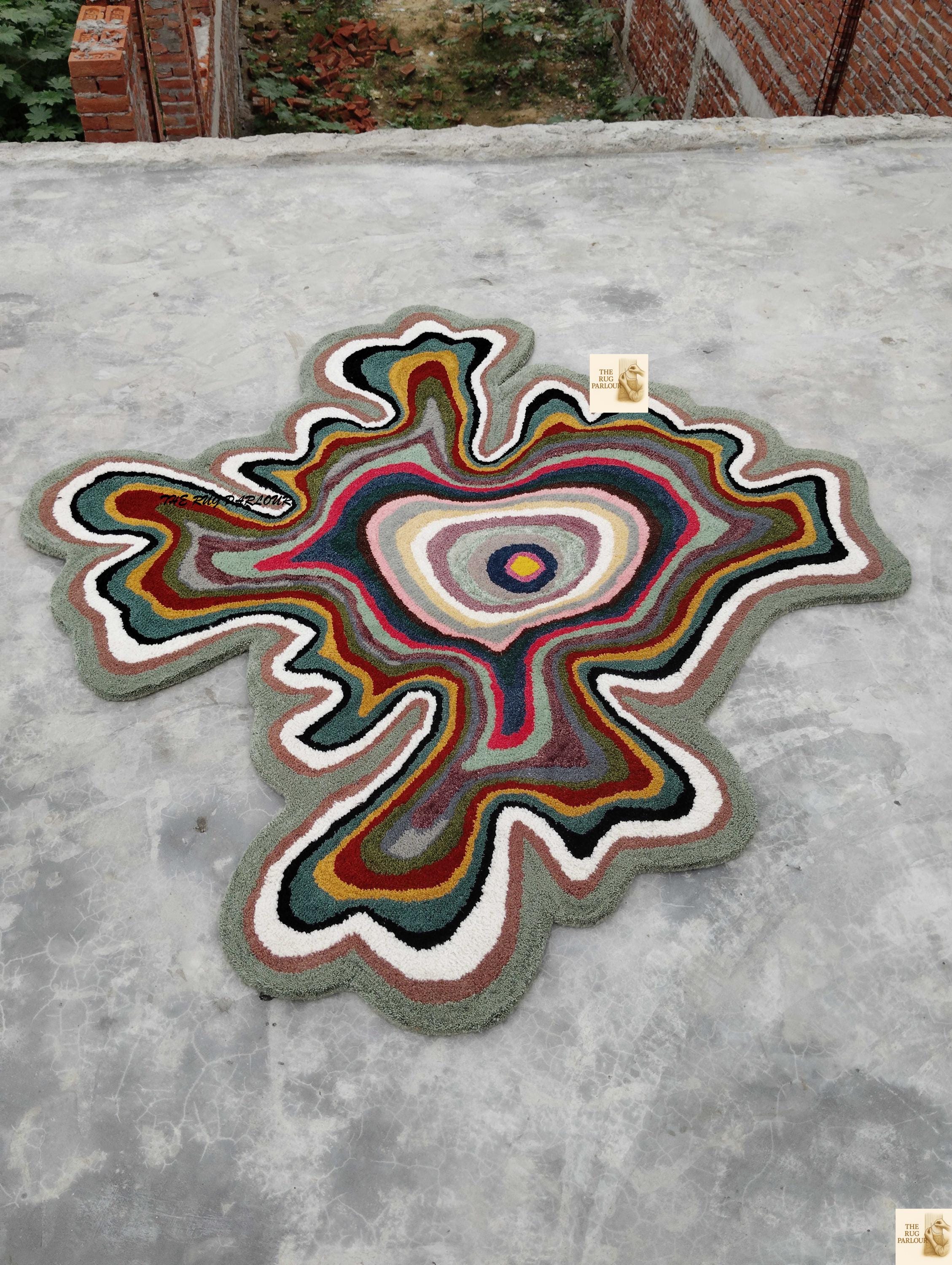 School Geode Rug Handmade Geode Tufted Rug: Colorful Abstract Modern Art - Etsy