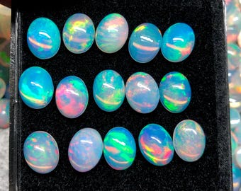Ethiopian Opal 15pcs Box Cabochon:AAAA Grade Natural Fire Opal Loose Gemstone Lot