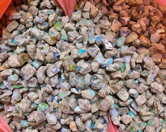 Lote de ópalo etíope en bruto: ópalo de fuego natural en bruto - 1 kg