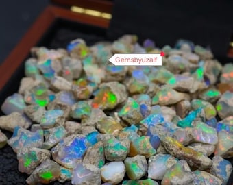 Natuurlijk Ethiopisch opaal ruw lot, ongesneden ruw opaalkristal - 500 karaat