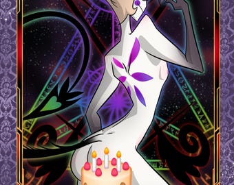 FOIL - Lucifer's Wide, Child-Bearing Hips 32/32 - A Hazbin Hotel Fancard *MATURE*
