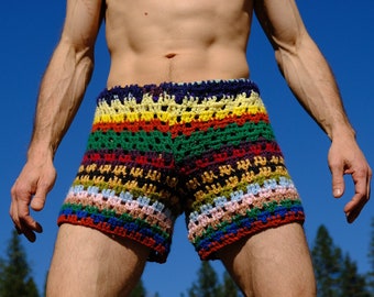 Crochet Shorts Multicolor Stripe M