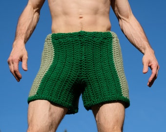 Crochet Shorts Green and Sage L