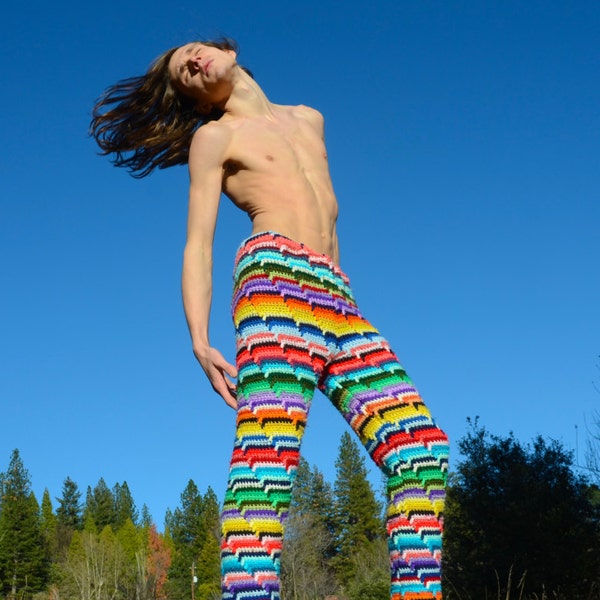 Crochet Pants Oaxaca Rainbow Size 34