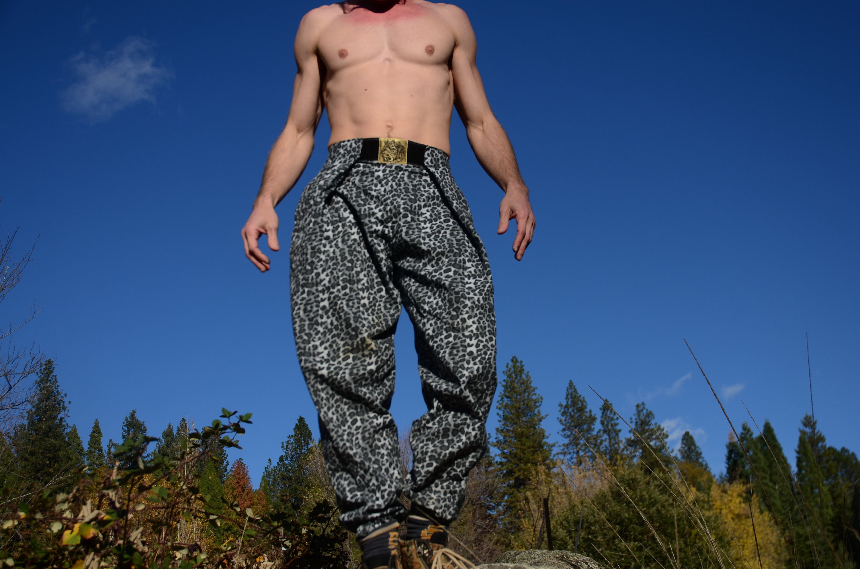 Hammer Pants 1980s Gray Cheetah Print Lord von Schmitt Originals