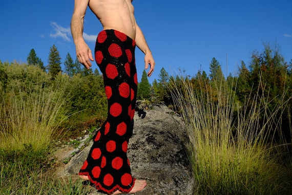 Crochet Pants Wool Polka Dots and Flares