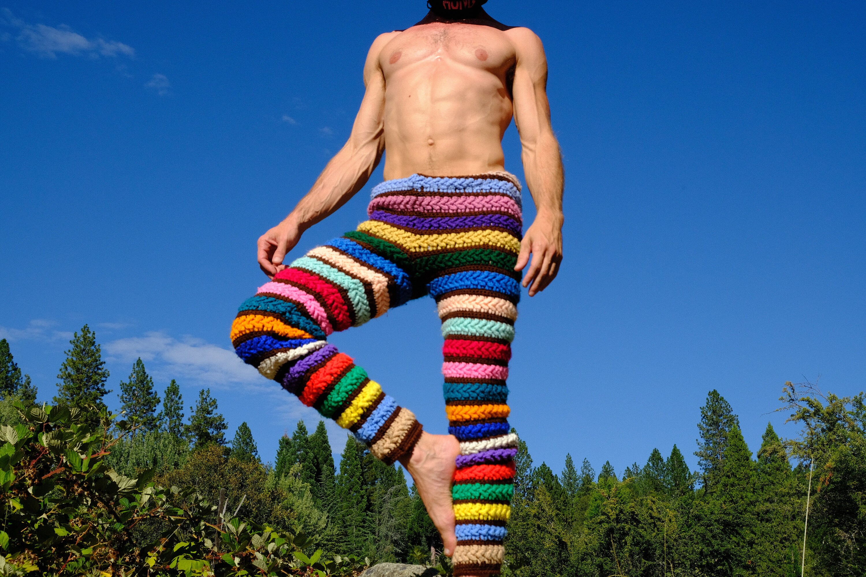 pants with rainbow stripe