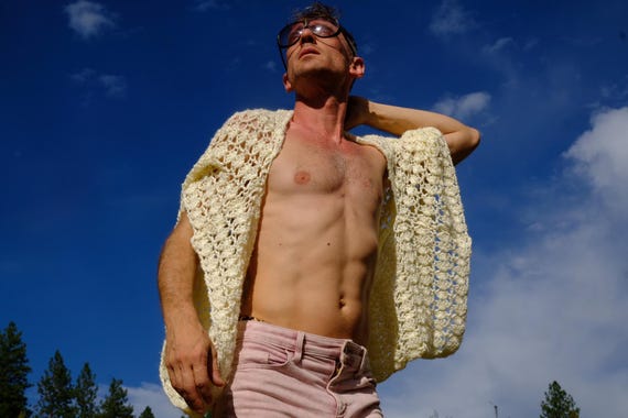 Crochet Shrug Loose Weave Ivory Drape