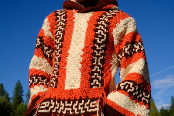 Crochet Drug Rug Psychedelic Diamonds Stripe S