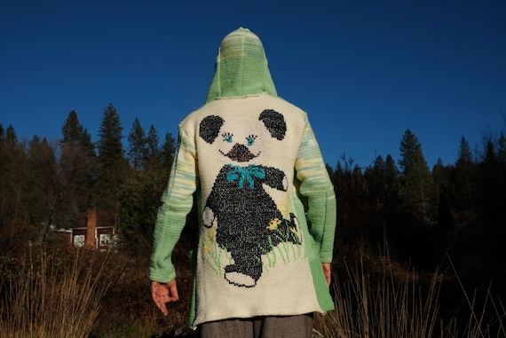 Crochet Teddy Bear Robe Knit Pockets M