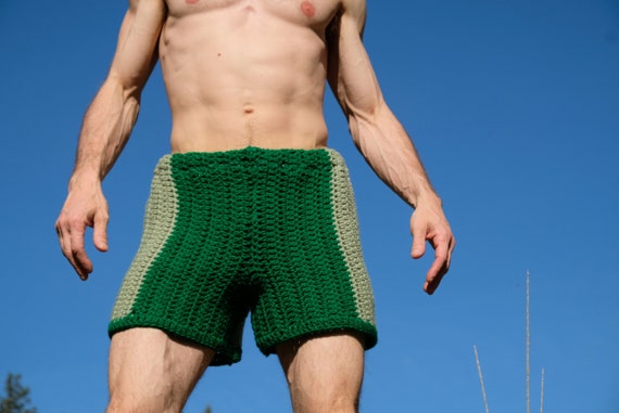 Crochet Shorts Green and Sage L