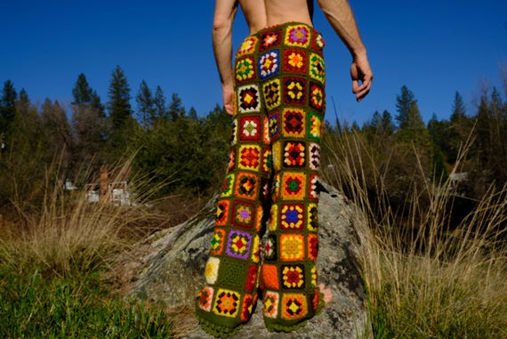 Crochet Pants Wool Squares XL