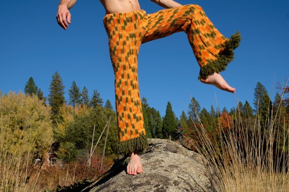 Crochet Pants Fringe Camouflage Disco 