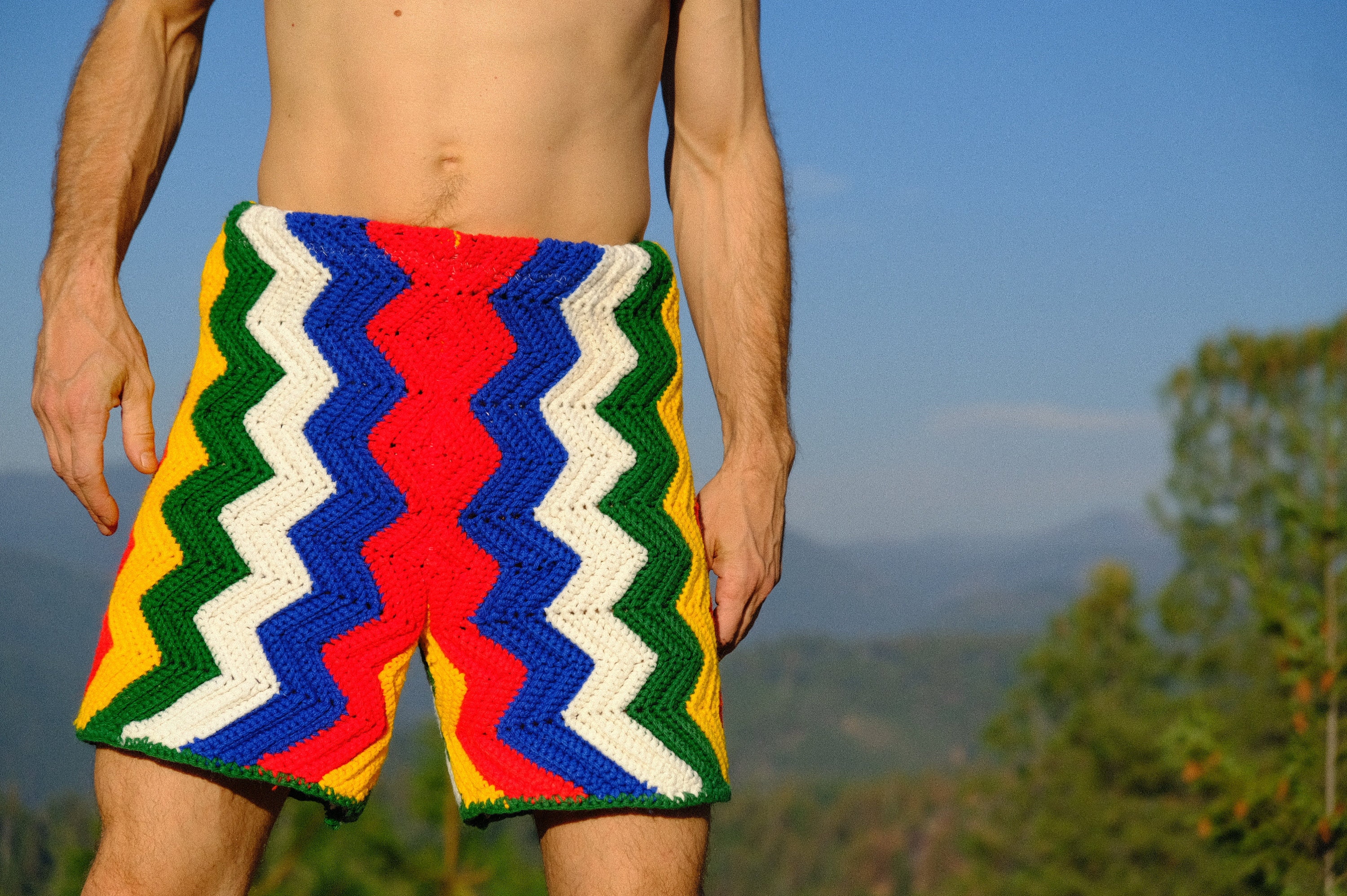 L Primary Crochet ZigZags Shorts