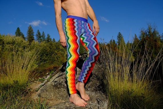 Crochet Pants Rainbow ZigZags