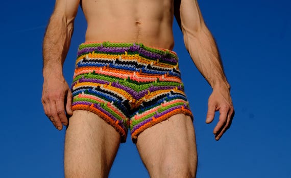 Crochet Shorts Multicolor Stripe M