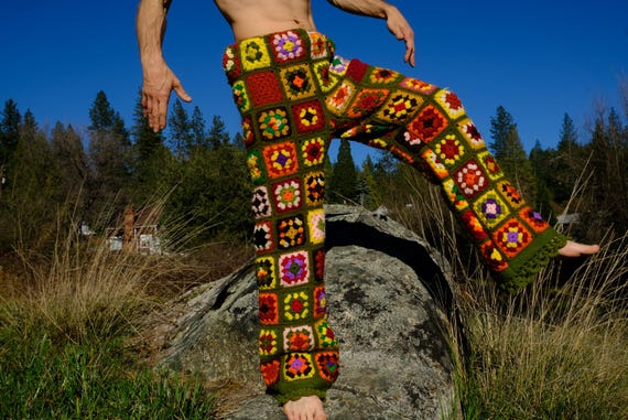 Crochet Pants Wool Squares XL