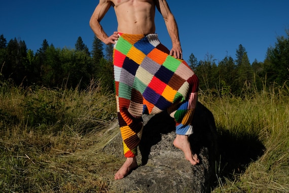 Crochet Pants Harlequin Harem Style Baggy Pants M