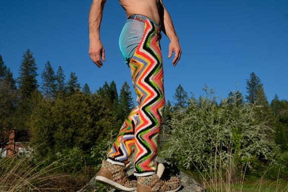 Crochet Chaps Rainbow Disco ZigZags S