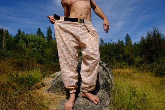 Hammer Pants Adjustable Cro Waist Repurposed Bed Sheets Ralph Loren