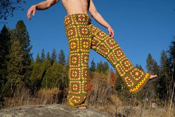 Crochet Pants McGreen Granny Squares XXL
