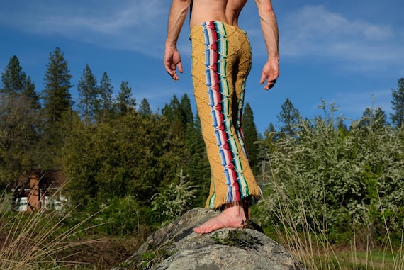 Crochet Pants Acid Western Stripe S
