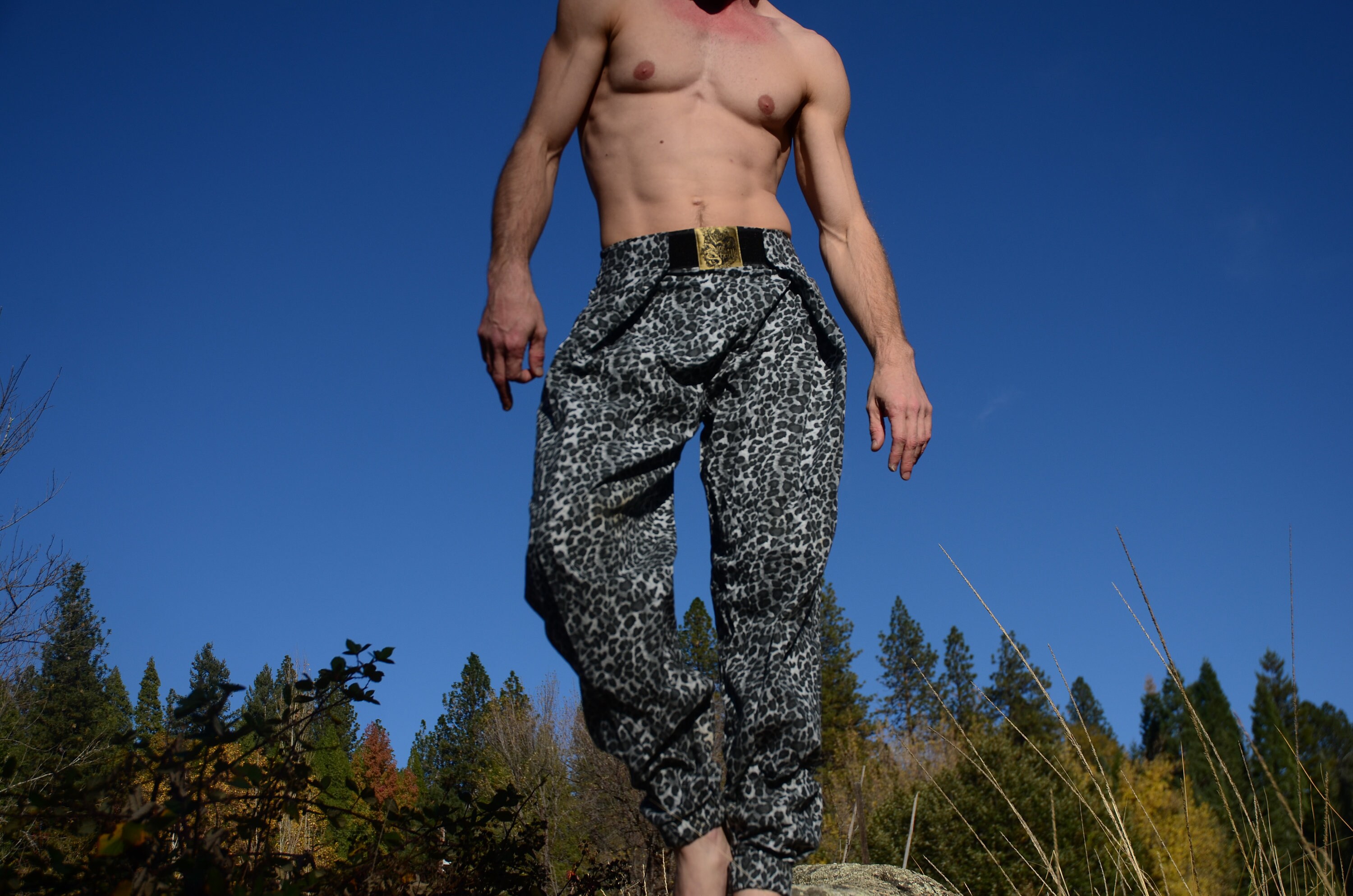 Hammer Pants 1980s Gray Cheetah Print Lord von Schmitt Originals