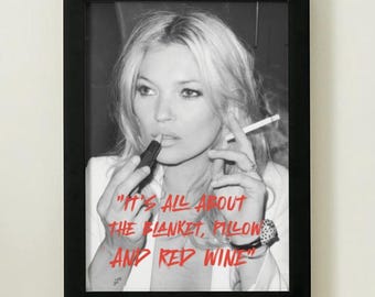 Lámina con cita icónica de Kate Moss